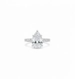 Classic solitaire with pave band and hidden halo