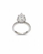 Classic solitaire with pave band and hidden halo - Image 2