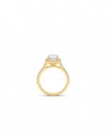 Classic solitaire with pave band and hidden halo - Image 2