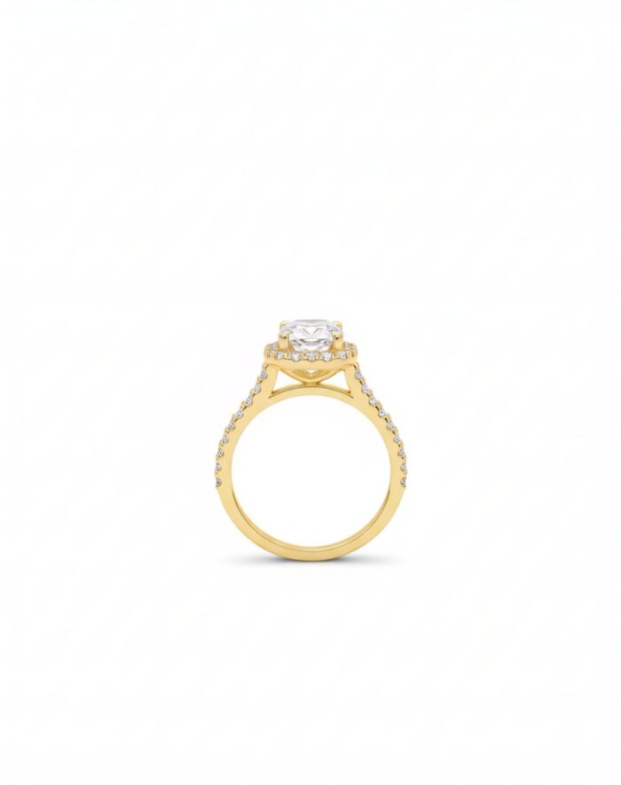 Classic solitaire with pave band and hidden halo - Image 2