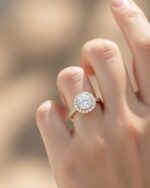 Classic solitaire with pave band and hidden halo - Image 4
