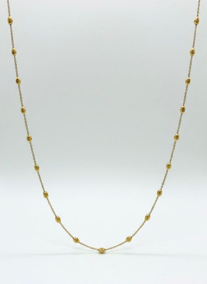 Yellow Gold Beaded Chain - Image 3
