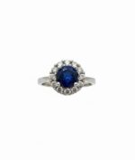 Silver Ring with Gemstone (Blue Sapphire)