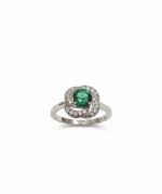 Silver Ring with Gemstone (Emerald)