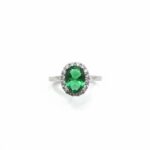 Silver Ring with Gemstone (Emerald)