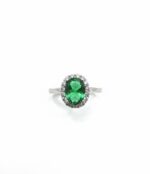 Silver Ring with Gemstone (Emerald)