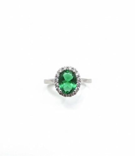 Silver Ring with Gemstone (Emerald)