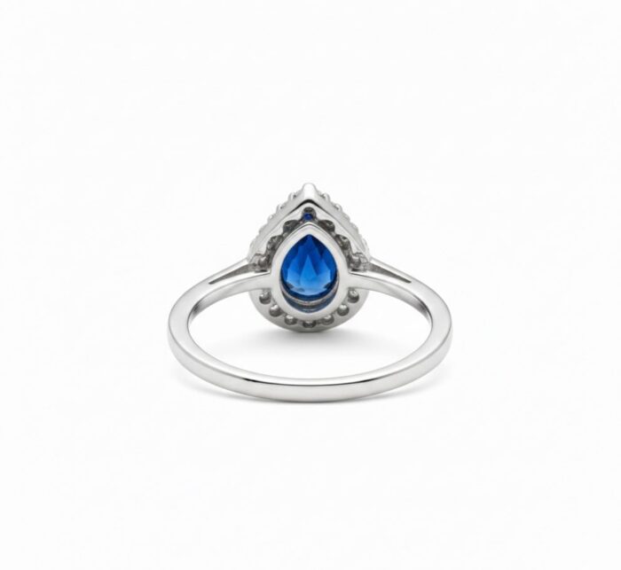Silver Ring with Blue Sapphire - Image 3