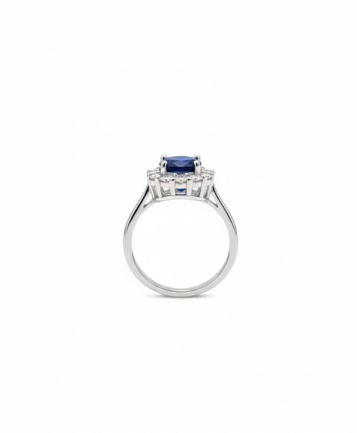 Silver Ring with Gemstone (Blue Sapphire) - Image 3