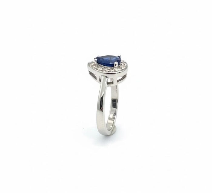Silver Ring with Blue Sapphire - Image 4