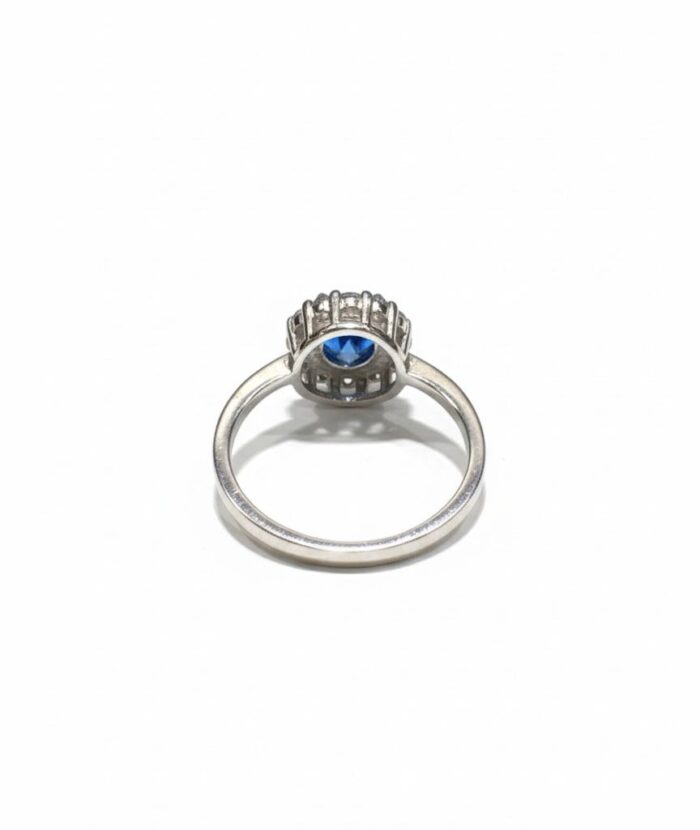 Silver Ring with Gemstone (Blue Sapphire) - Image 4